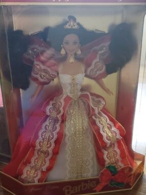 Happy Holidays Barbie Special Edition Rare Green Eye Doll With Blue Eye Misprint